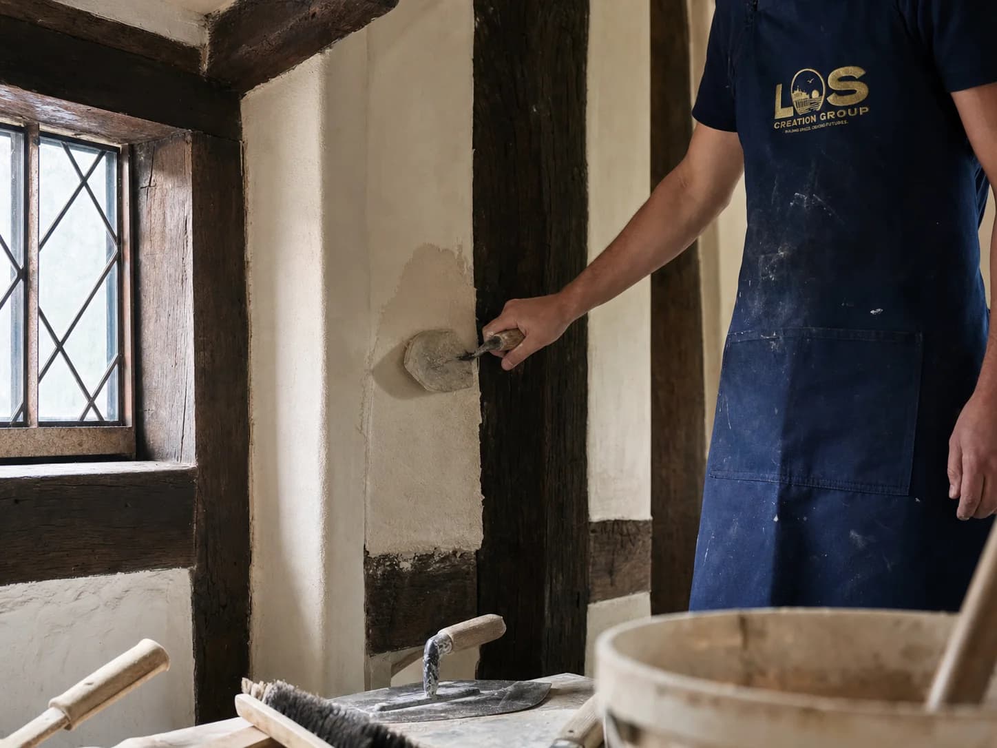 Editorial concept of traditional restoration work at a Saffron Walden period home