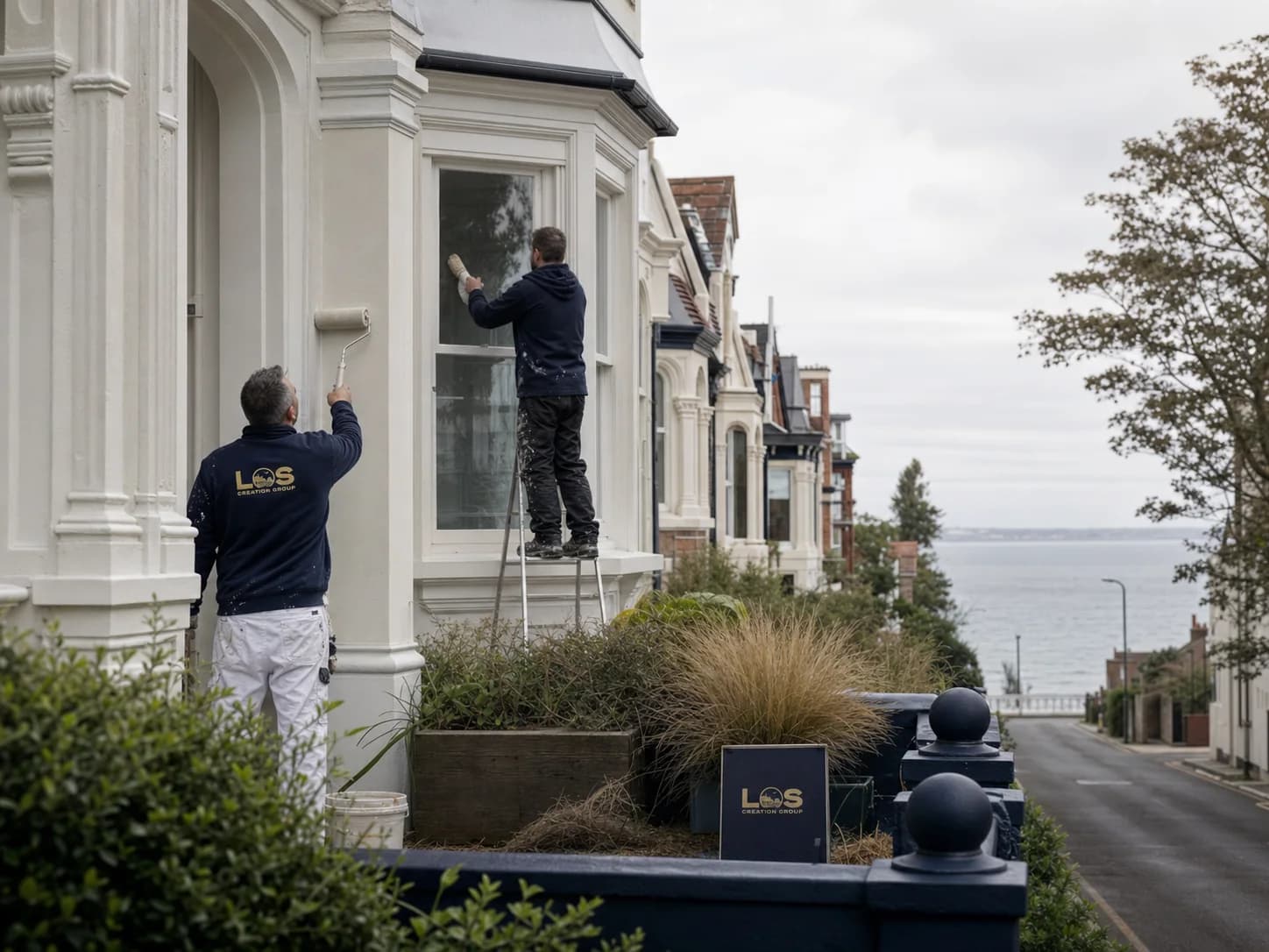 Editorial concept of coastal-grade exterior maintenance at a Southend-on-Sea property